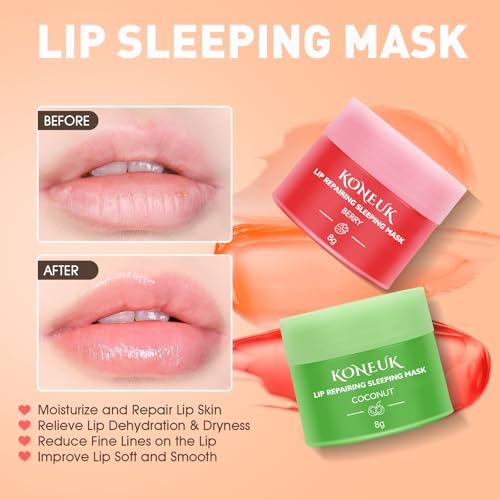 KONEUK 12-Pack Lip Sleeping Mask Set – Hydrating Overnight Lip Care Treatment