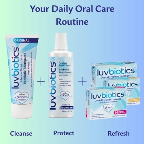 Luv Biotics Cherry Probiotic Lozenges with Xylitol & Aloe Vera - 30 Count Oral Care