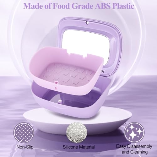 Purple Double Layer Retainer Case with Mirror & Accessories - Longmon