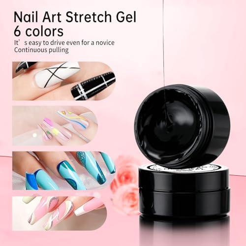 Finger Secret Elastic Spider Nail Gel with Brush - White Nail Art Painting