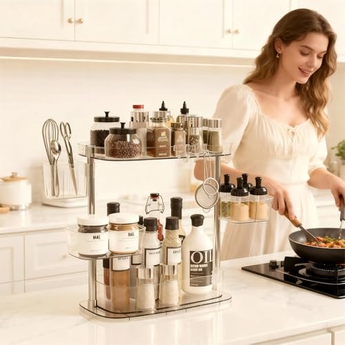 YOSHIONAL 360° Rotating Makeup Organizer - Countertop Cosmetic Storage
