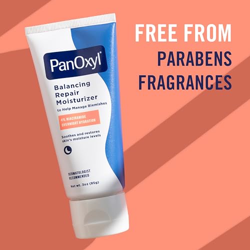 PanOxyl PM Balancing Repair Moisturizer with Niacinamide & Ceramides - 3 oz Night Face Hydrator for Acne & Dry Skin - Pack of 1