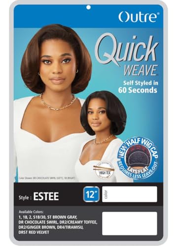 Outre Quick Weave Estee Wig - Off Black 1B, Natural Volume