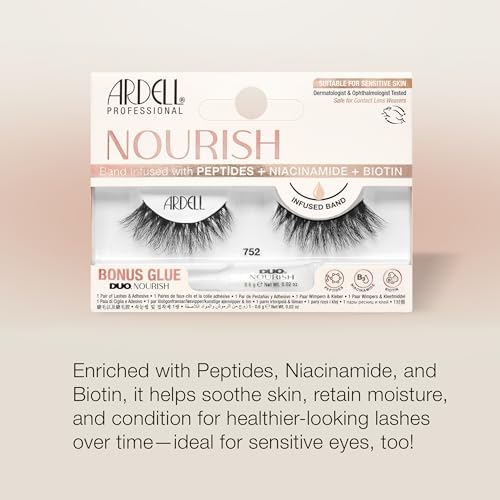 Ardell Nourish Lashes 752 - Voluminous False Eyelashes with Peptides