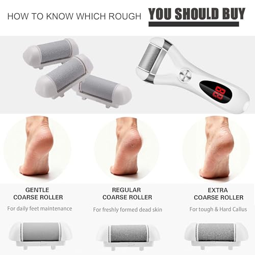 6 Pack Tough Coarse Replacement Roller Heads for Electric Callus Removers - Foot Pedicure Tools