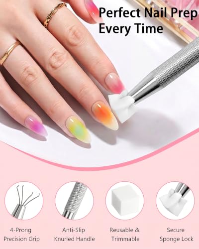 Professional Nail Art Brush Set with Sponges & Dotting Tools for DIY & Salon