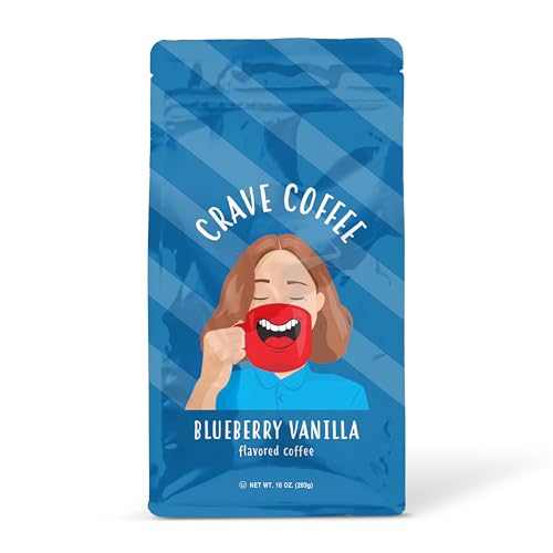 Crave Beverages Blueberry Vanilla Flavored Ground Coffee, 10 Oz