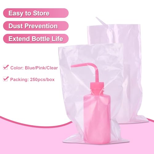 PEPAX Pink Tattoo Bottle Bags 250pcs - Disposable Squeeze Bottle Covers