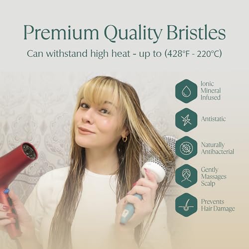 Osensia Medium Round Hair Brush - Ceramic Ion Infused Blow Dry Brush 43mm