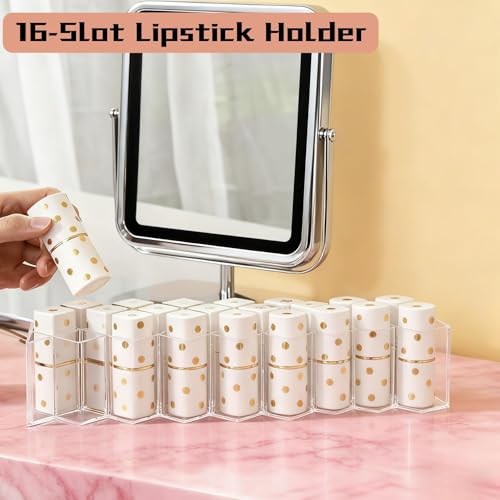 Fish-Shaped Lipstick Organizer - 16 Slot Clear Acrylic Makeup Holder
