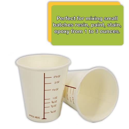 50 Pack of 3oz Graduated Paper Measuring Cups - Disposable & Biodegradable