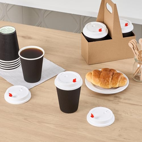 Disposable Coffee Cup Lids - 50 Pack with Secure Seal