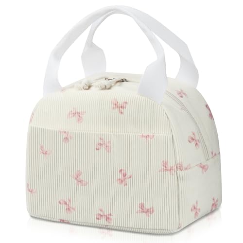 BuyCard Insulated Lunch Bag for Women - Cute Corduroy Tote