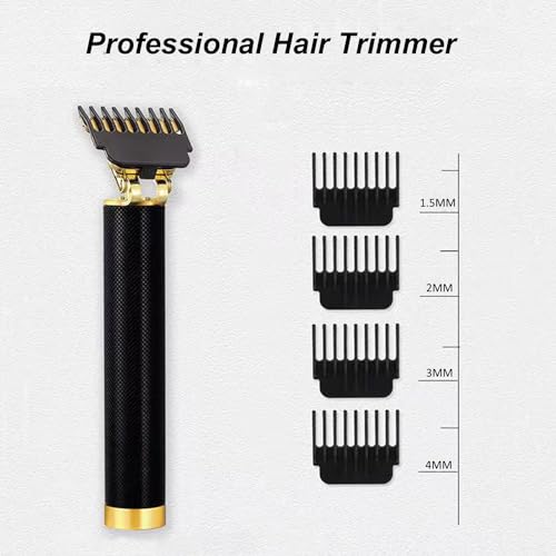 Professional Cordless Hair Clipper & Trimmer for Men - Retro Black (Pack of 2)