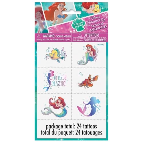 Disney The Little Mermaid Temporary Tattoos - 24 Count