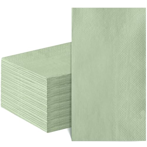60 Disposable Sage Green Napkins for Parties & Events