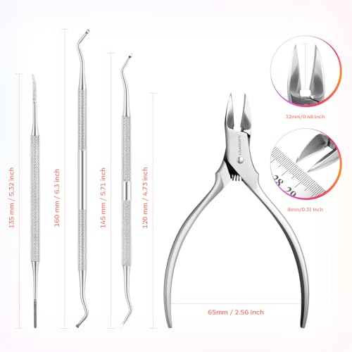 FAMILIFE Stainless Steel Pedicure Kit - 4 Pcs for Ingrown Nails