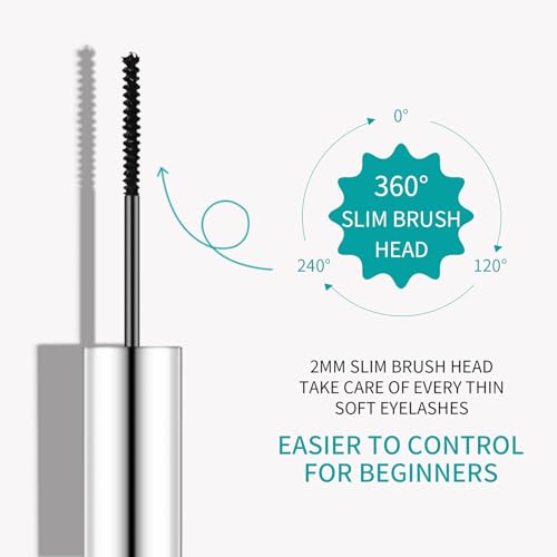 KUNSHNBEI 4D Ultra Fine Black Waterproof Mascara for Fine Short Lashes