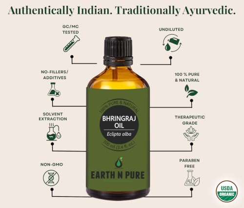 Bhringraj Oil for Hair Growth - 100ml Pure Ayurvedic Hair & Scalp Oil