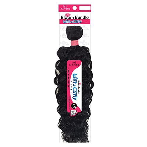 Mayde Beauty Bloom Bundle Wet & Curly Weave 1B - 18"