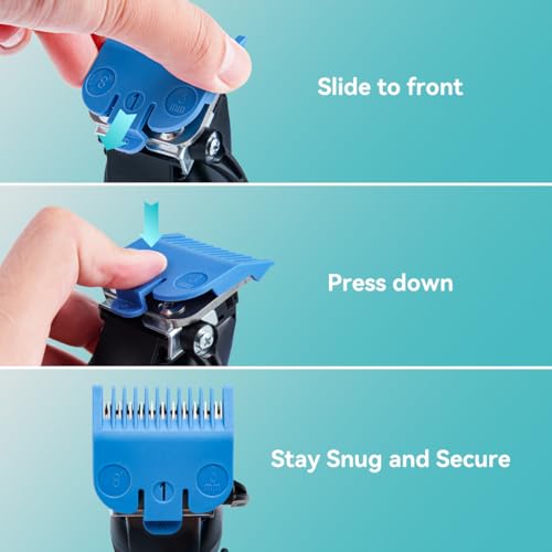 10 Professional Hair Clipper Guards Cutting Guides Compatible with Most Wahl Clippers (Not for All Models) with Organizer, Color Coded Clipper Combs Replacement - 1/16" to 1"