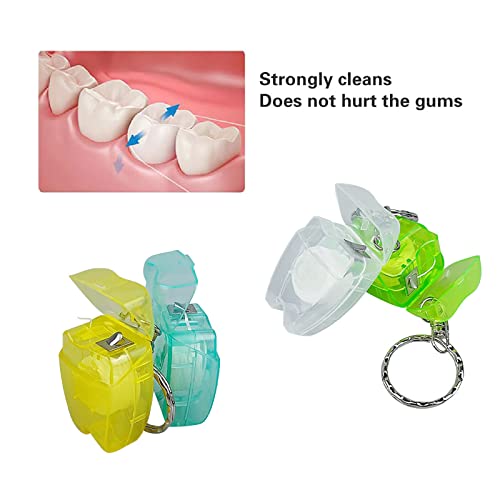 10pcs Teeth Floss Key Chains - Portable Dental Cleaning with Floss Roll