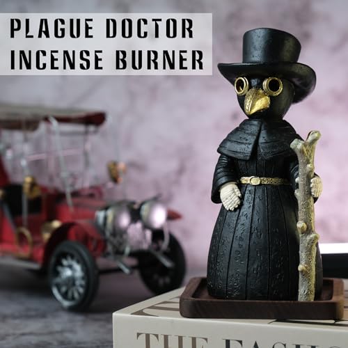 Plague Doctor Incense Holder - Handmade Cone Burner for Stress Relief