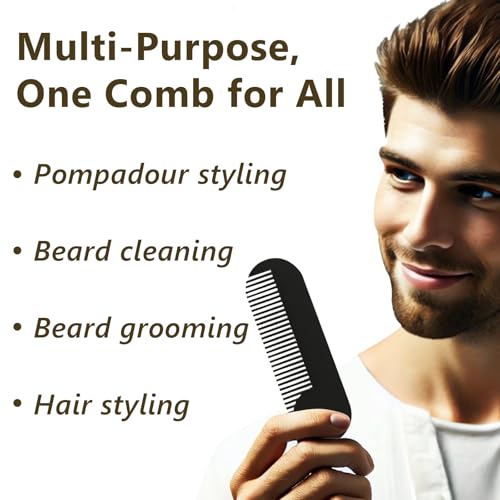 Portable Metal Beard Comb - Lightweight Zinc Alloy Pocket Grooming Tool