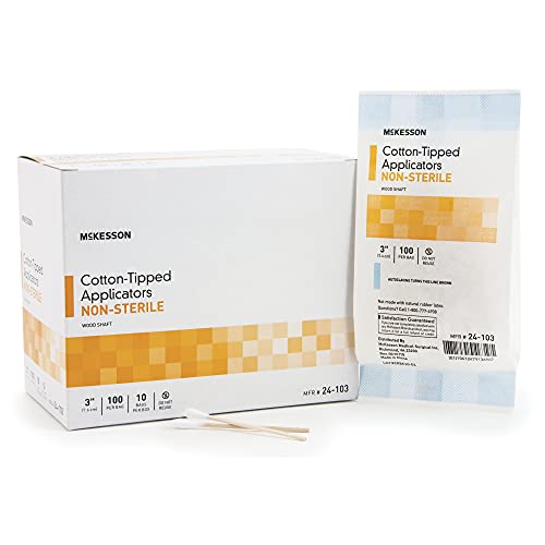 McKesson 3 in Cotton-Tipped Applicator Swabs, Non-Sterile, 1000 ct