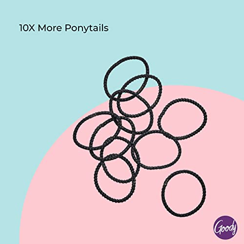 Goody Ouchless Nonslip Hair Ties - 10 Black Elastics for All Hair Types