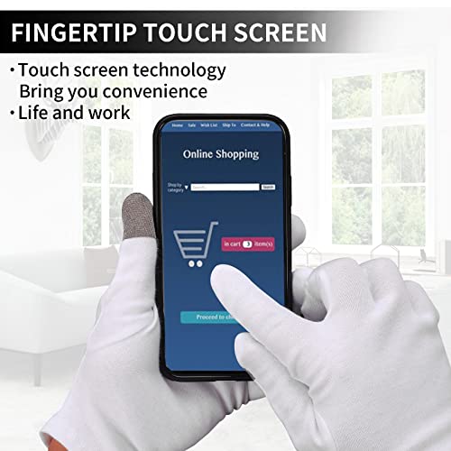 Sibba Touch Screen Moisturizing Gloves for Dry Hands - 2 Pairs