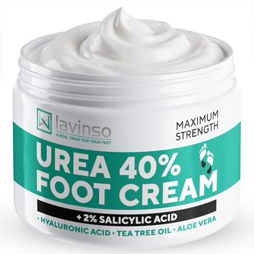 Lavinso Urea Foot Cream 40% for Calluses & Dry Cracked Heels - Deep Moisturizer