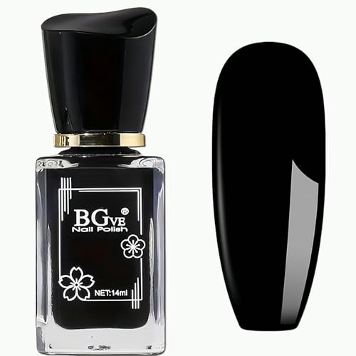Black Quick Dry Nail Polish - Long Lasting, Chip Resistant, 14ML