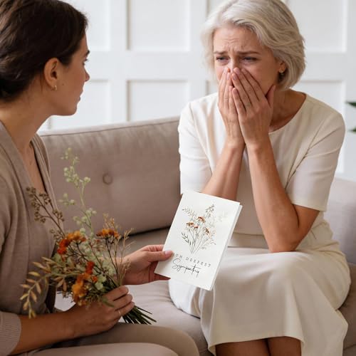 Bulk Sympathy Cards Set - 24 Elegant Condolence Cards with Envelopes