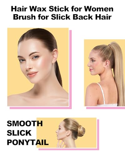 Slick Back Hair Styling Kit - 4Pcs Wax Stick & Brushes