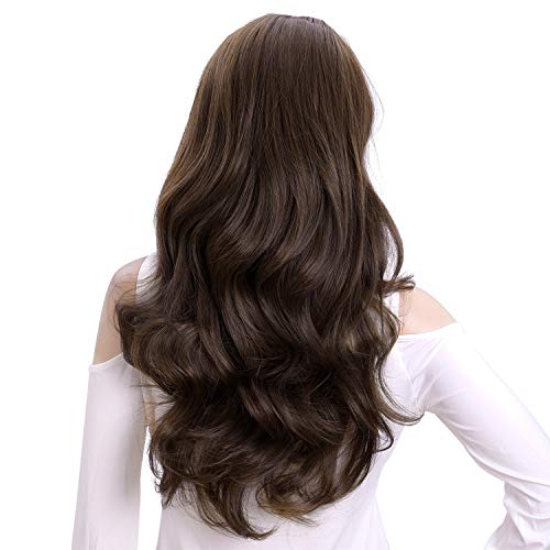 Kori Koli 24 Inch Wavy 3/4 Half Wig #7 - Dark Brown Synthetic Hair Extensions