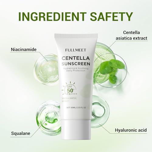 FullMeet Centella Calming Sunscreen SPF50 PA++++, Matte Moisturizing Face Sun