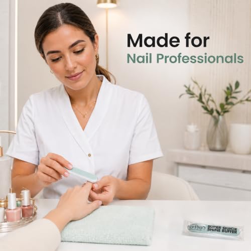 ForPro Super Quick Shine 2-Way Nail Buffer Set, 25 Count, Manicure & Pedicure Tool