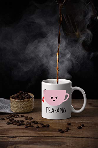 Funny 'Tea Amo' Mug - 11oz Ceramic Coffee Cup for Gifts