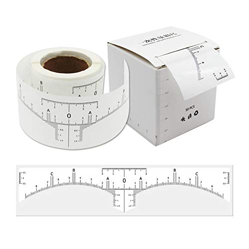 Disposable Eyebrow Ruler Stickers for Microblading - 50 Pcs