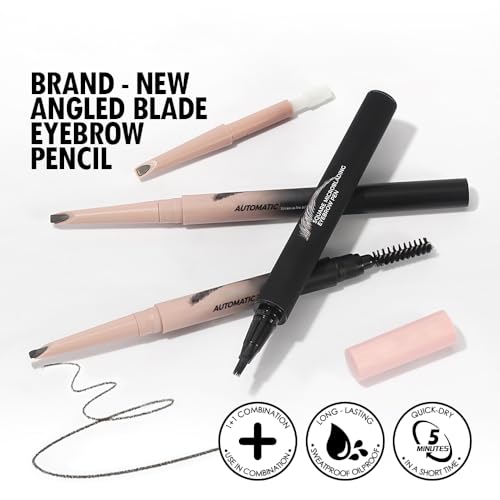 Lezauesy Waterproof Eyebrow Pencil Set - Long-Lasting Natural Brow Pen (2 Pcs)