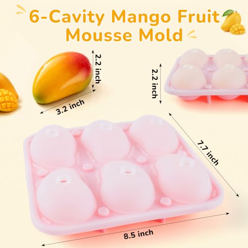 3D Mango Silicone Cake Mold - 6-Cavity Non-Stick Mousse Mold