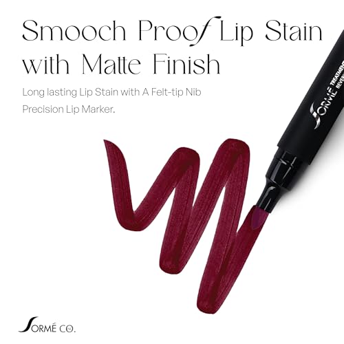 Sormé Smooch Proof Lip Stain - Long-Wearing Matte Felt-Tip Marker, Exposed