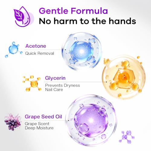 Glamonade Acetone Nail Polish Remover Pads 100PCS - Fast Gel & Lacquer Removal