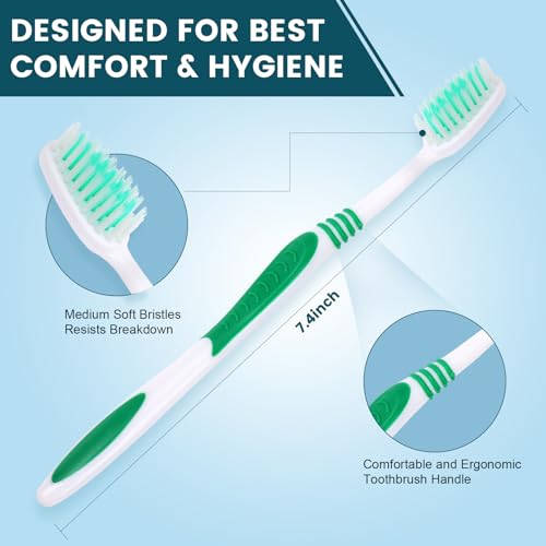 Navona 100 Pack Disposable Toothbrushes Individually Wrapped Soft Bristle, Travel & Household Use
