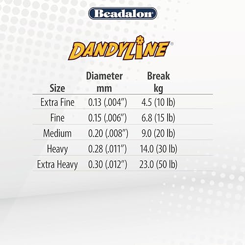 Beadalon Dandyline Bead Weaving Thread, 0.30 mm, White, 25 m