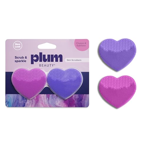 Plum Beauty Heart-Shaped Silicone Skin Scrubber with Suction Cup