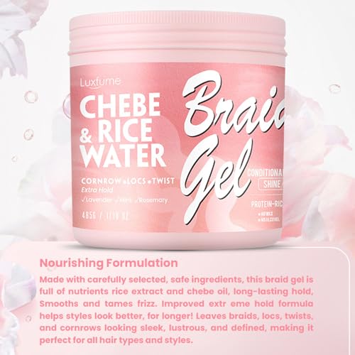 RoseFlower Braid Lock Twist Gel - Extreme Hold Styling Gel for Braids