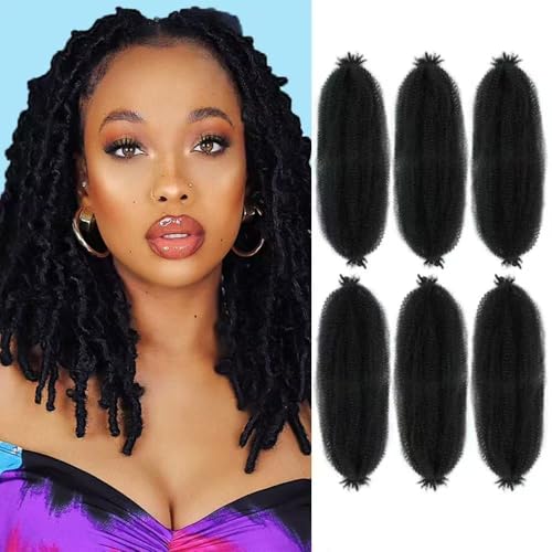 Dlyoigr 16 Inch Pre-Separated Afro Twist Hair Extensions (Pack of 6) - 1B#