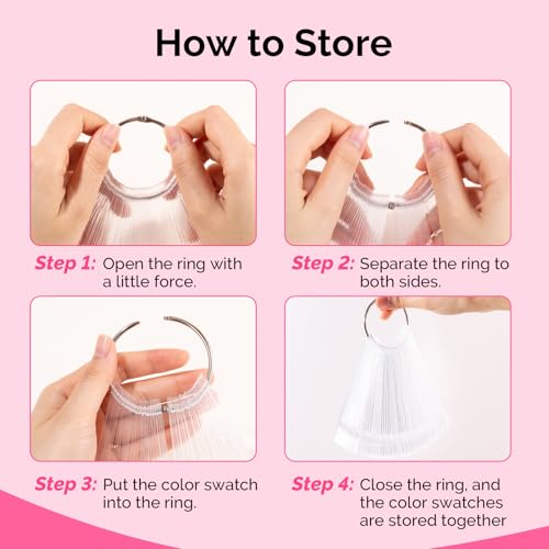 MelodySusie 100 Clear Nail Swatch Sticks with Ring - Practice Tips